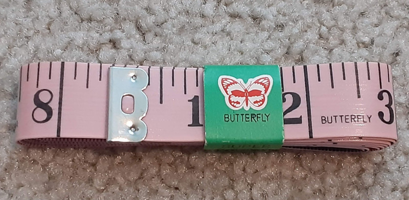 Super Tailor Tape - Butterfly - soft with metal ends - 60 inch - color pink