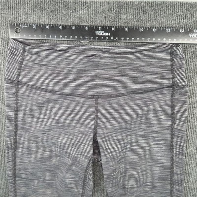 Athleta Be Free Space Dye Cropped Leggings Grey White Striped Womens Size S