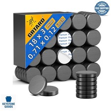 50Pcs Small Ceramic Round Magnets 18x3mm with Sticky Back for Crafts  DIY Pr...
