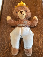 Vintage 1960's Smokey the Bear Ranger by Ideal Teddy Bear Plush Doll 18.5  w/Hat