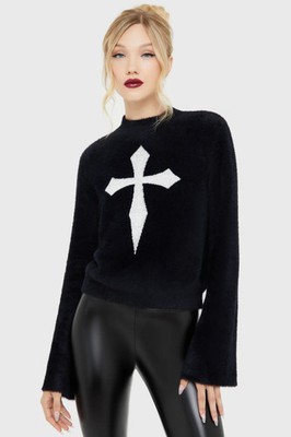 KILLSTAR Womens Dead Romantic Sweater - Black/White, Size 4XL