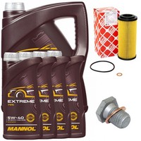 MotoröL Filter Set Mannol 5W-40 Api 9 Liter + Schraube FüR Bmw 5Er 7Er E60 E61