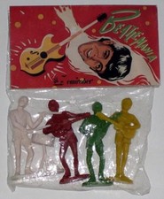 4 Figurines Beatles PVC Emirober Beatlemania Vintage Jouet