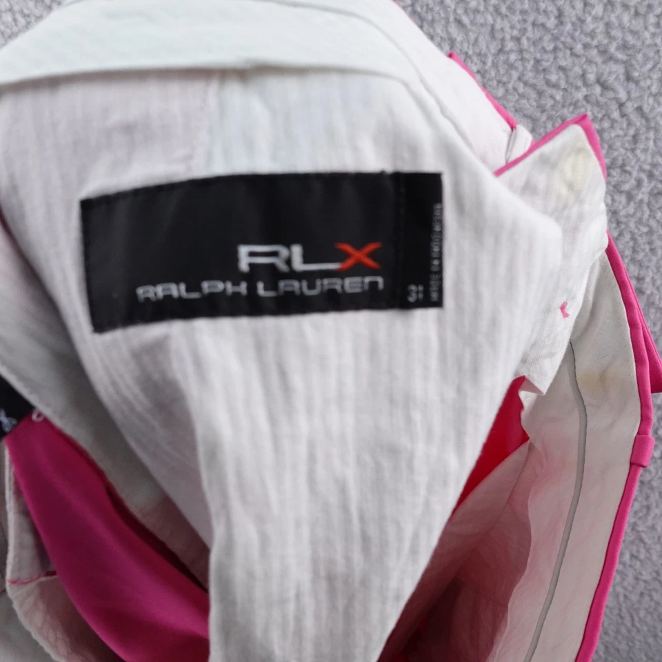 Pantalones Cortos de Golf RLX Ralph Lauren Para Hombre Talla 31 Rosa Caliente Frente Plano Ligeros Foto 3 de 4
