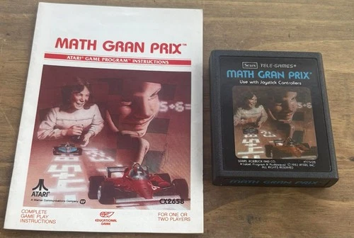 Math Gran Prix(Sears Tele-Games) with Manual for Atari 2600 Clean and Tested