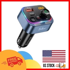 Bluetooth 5.4 FM Transmitter Car Adapter | 54W Dual Fast Charging & HiFi Sound