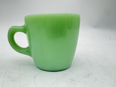 Vintage Fire King Jadeite D Handle Mug Oven Ware 1950s Collectible Milk Glass