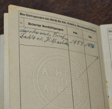 Ausweis 1956 Amerikanische Besatzung VEB Kalkwerke Ludwigsdorf