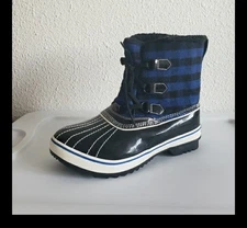 Skechers Waterproof Thinsulate Insulation Plaid Lace Up Rain Boots Women's 9M