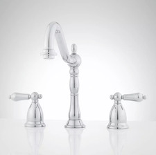 Victorian Widespread Bathroom Faucet - Lever Handles, Chrome