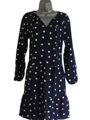 marks and spencer navy polka dot dress