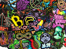 20 Random Colorful Neon Style Skateboard Laptop Stickers Lot - Fast US Shipping
