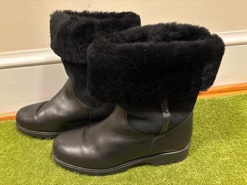 Ladies La Canadienne Kosmo $595 Shearling Mid Boots 9.5 M Black - Picture 3 of 12
