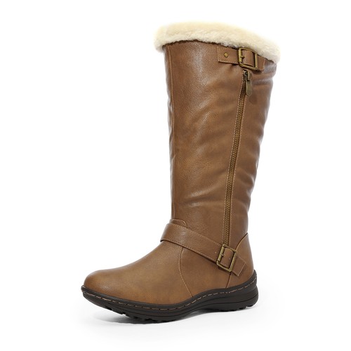 Women Winter Fully Fur Lined Zipper Slouchy Snow Knee High Boots - Picture 15 of 24