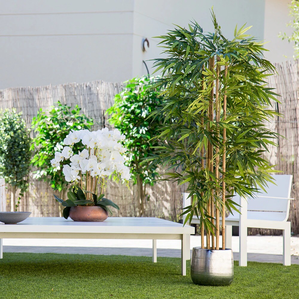 Artificial Plant Tree With Natural Logs Bamboo Ficus Wisteria Home  Decorations | eBay