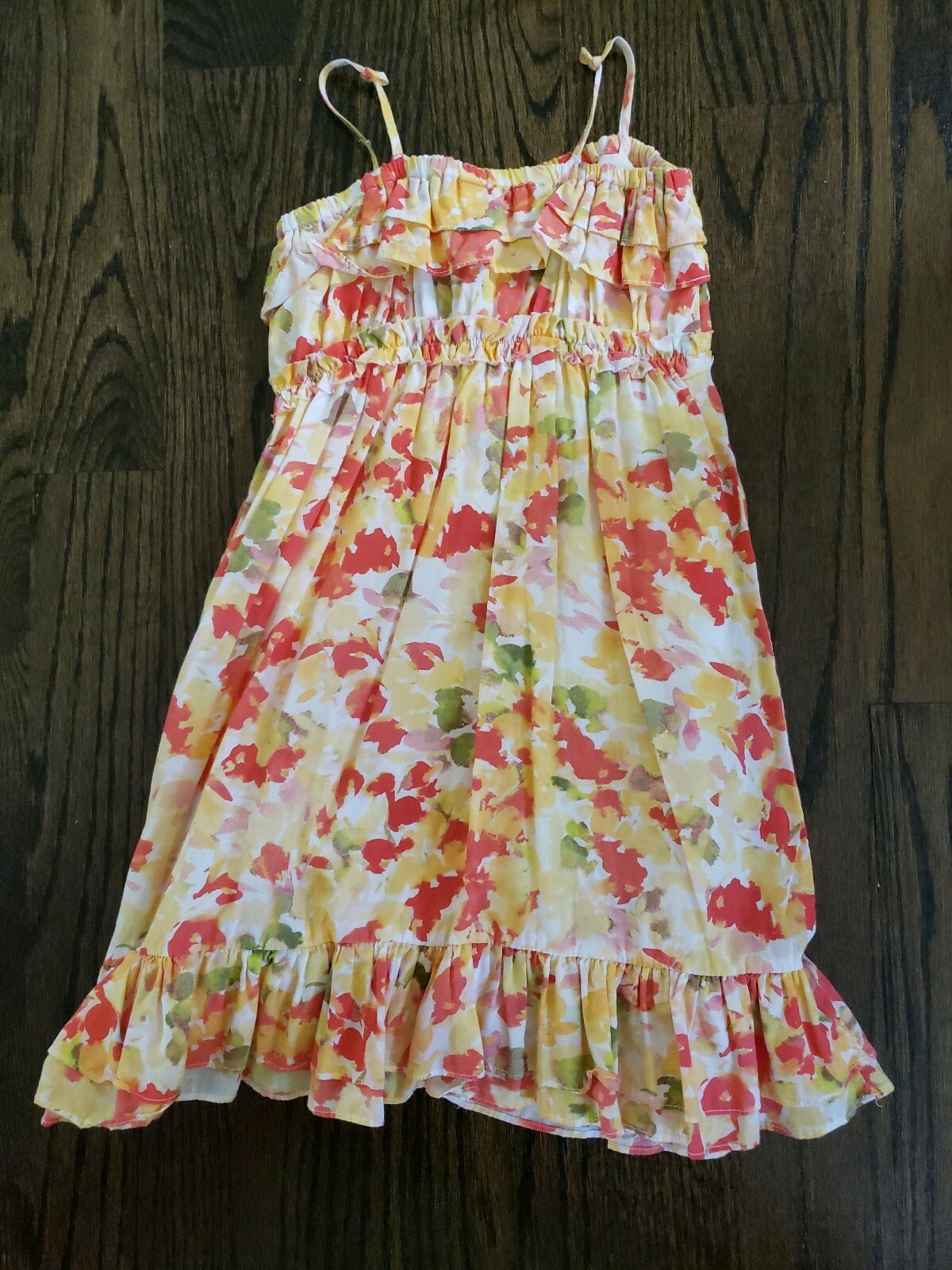 BABY GAP TODDLER GIRLS YELLOW ORANGE GREEN RUFFLES SUNDRESS FULLY LINED 5 eBay