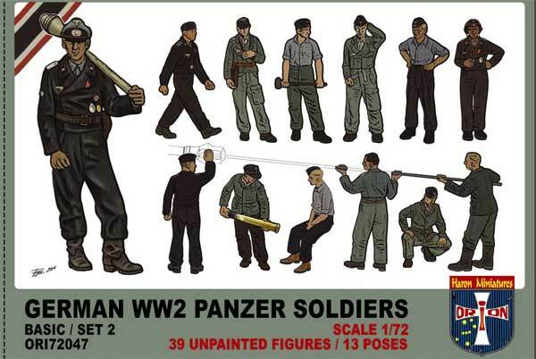 Orion ORI72047 - 1/72 WWII German Panzer Soldiers, Set 2 - New