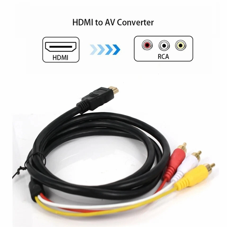 1.5M HDMI - compatible to 3 RCA Video Audio 1080P HDMI - For TV Set - Box DVD .. - Image 3 of 4