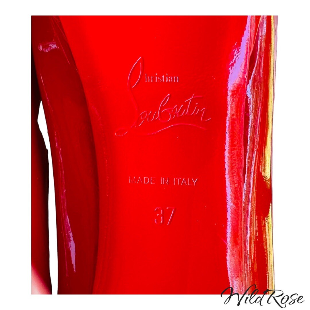 Christian Louboutin Red Patent Leather Lady Peep Toe Christian Louboutin Red Patent Leather Lady Peep Toe