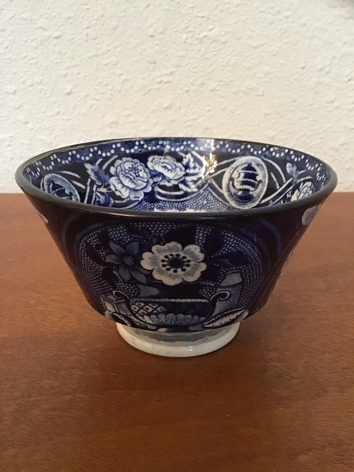 Antique Blue & White Cup Floral & Flower Pot Decorations Early 1800’s Holds 10oz - Image 3 of 4