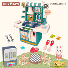 Kids Pretend Play Toy Kitchen Set w/ Play Sink Kitchen Accessories Dining Table