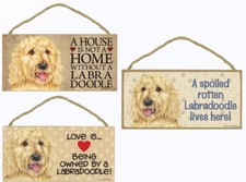 Labradoodle Blonde Dog Sign Plaque 10"x5" House not Home Spoiled Love Wooden