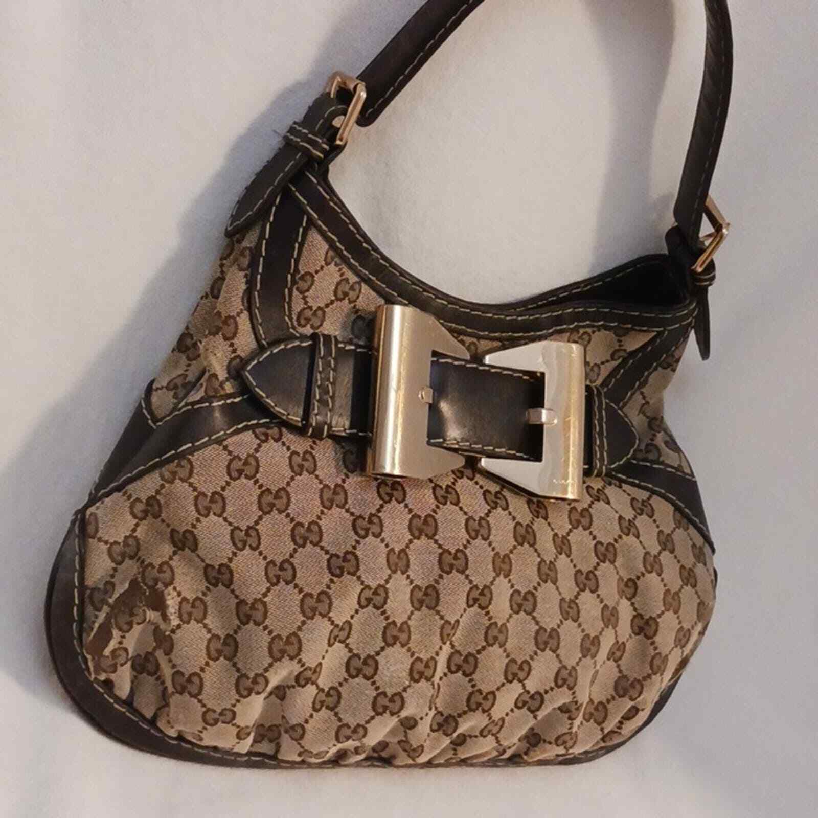 Gucci Shoulder Bag Purse Authentic w LARGE BRASS GOLD BOW Vintage Rare image 9