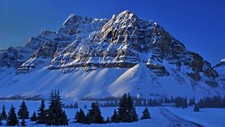 Landscape mountains nature trees snow canada rocky snowy Custom Gaming Mat Desk
