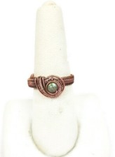 Labradorite Adjustable Ring, Woven in Copper Wire