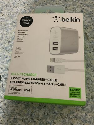   Belkin Boost Charge 2-Port Home Charger + Lightning Cable - F8J230DQ04-SLV