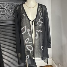 Lorraine Jackson Lagenlook Art To Wear Embroidered Kimono Jacket Cardigan Os