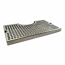 Stainless Steel Drip Tray with Cutout for Tower - Large 12" x 7" Beer Drip
