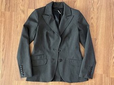 Trina Turk Womens Blazer Jacket Sz 2 Charcoal Grey