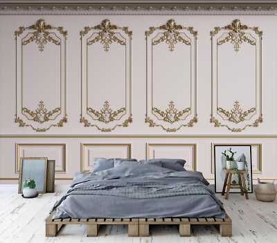 Klassische französische Rahmen Ornament Tapete Wandbild abnehmbar abwaschbar abziehen & kleben