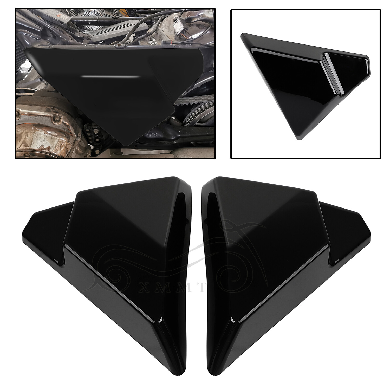 Gloss Black Left Right Side Cover Panels For Harley CVO Road Street Glide FLHX