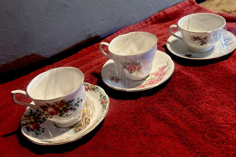 Mix Lot Of 3 /Two English One Japan /Bone China "Floral" Teacup & Saucer