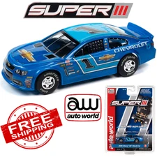 Auto World Super III 2015 Chevy SS Stock Car Blue Version B 1/64 Scale - SC383