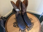 DAN POST MEN'S KINGSLY EXOTIC CAIMAN WESTERN BOOTS - BROAD SQUARE TOE Size 10.0D