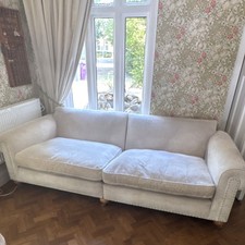 Sofology Savannah Cream Chenille 4 Seater Sofa 230x100x80cm Modern