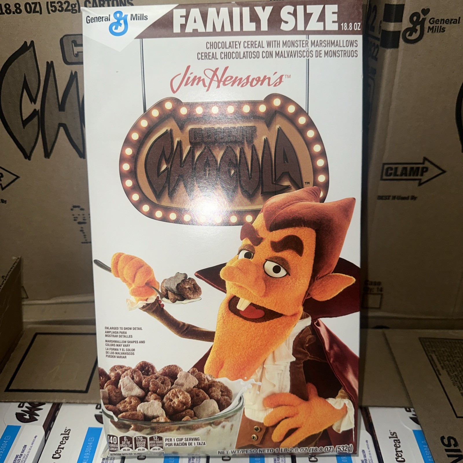 Jim Henson’s Count Chocula Cereal Limited Ed. Family Size 18.8 oz General Mills