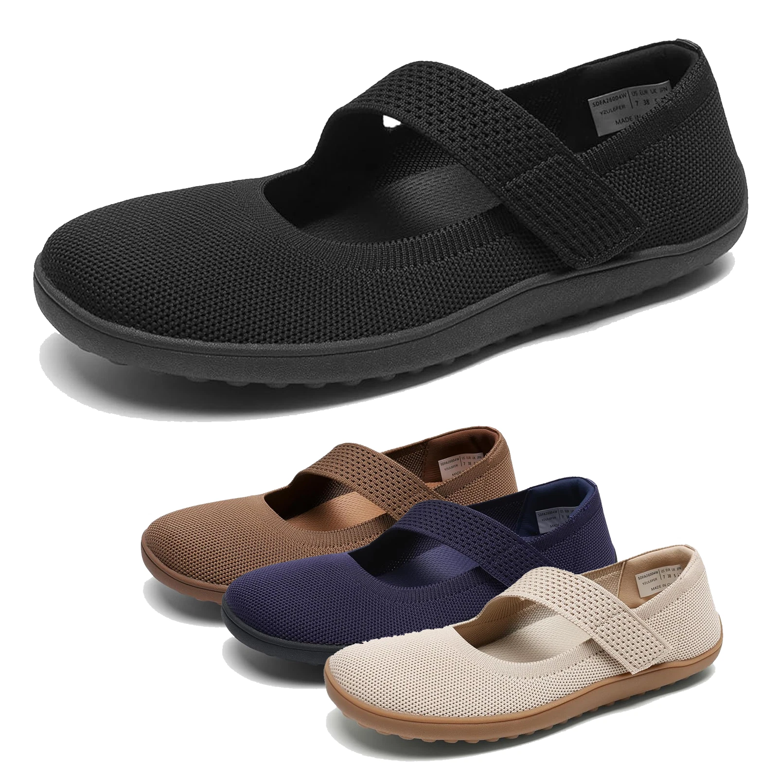Women’s Barefoot Knit Mary Jane Flats Wide Sole Lightweight Comfortable Shoes
Opens in a new window 