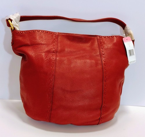 NWT Sigrid Olsen Canterbury Red Leather Hobo Shoulder Bag Oversized MSRP $168