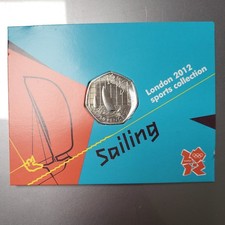 2011 Sailing 50p Coin – London 2012 Olympics UNC Sealed in Royal Mint Card