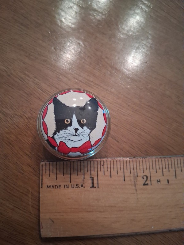 Alastor Enamels Tuxedo Kitty Cat Trinket Pill Box Made In England