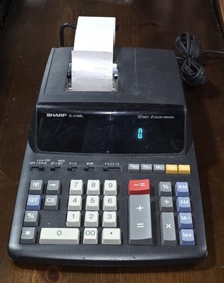 Sharp EL2196BL Two-Color Printing Calculator Black/Red Print 3.7 Lines/Sec