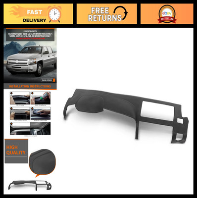Durable Dash Cover for Chevy Silverado/Sierra 2007-2013, OE Replacement, Black T