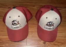 2 Rare Vintage Bakersfield Condors SnapBack Vel Cro Cap Hats ECHL Hockey Lot