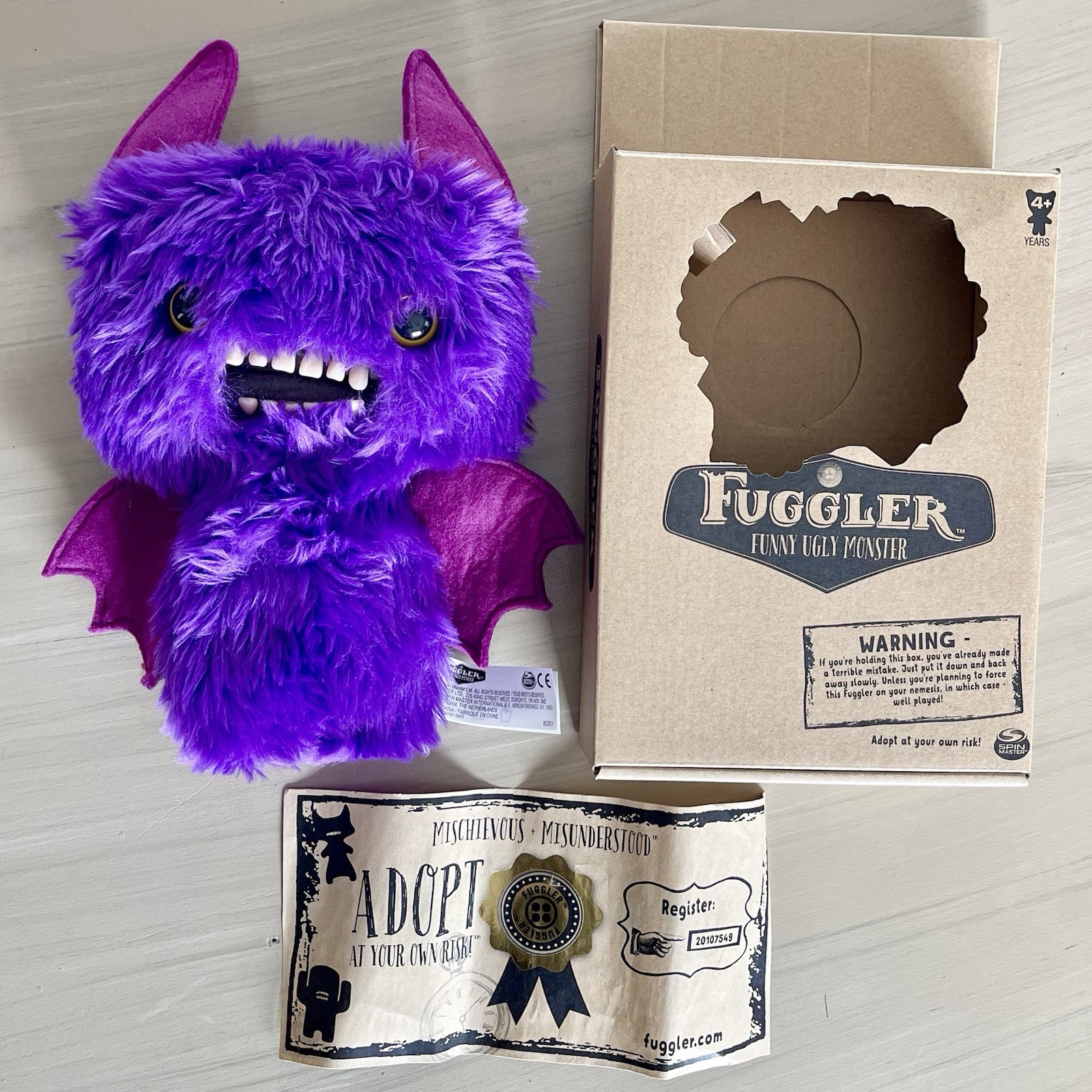 Fuggler Funny Ugly Monster Winged Purple Bat Count Fuggula Plush