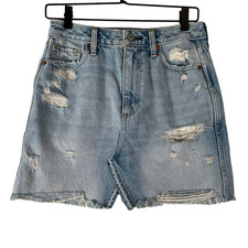 Abercrombie Fitch Womens Zoe Natural Rise Vintage A-Line A Line Skirt Blue 4