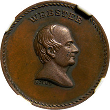 Daniel Webster   The Able Defender Medal  by J.A. Bolen NGC MS 65 BN  (42-18)